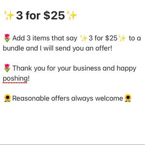 ✨✨Lots of 3 for $25✨✨ deals!!!